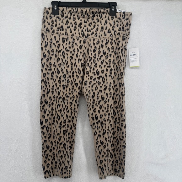 Old Navy Active Pants - Old Navy Active Elevate Legging Crop Womens XL Tan Leopard NWT High Rise Go-Dry